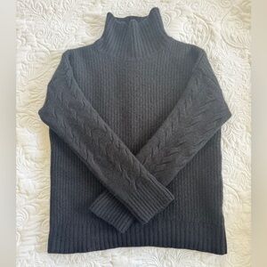 Black wool and cashmere mock turtleneck sweater by Gentle Herd  - Medium.
